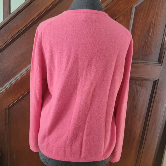 Charter Club Women's size M 2-Ply Cashmere Cardigan Sweater Button pink - Picture 2 of 5
